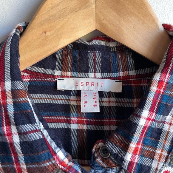 Women’s Plaid Button Up Blouse Floral Embroidery Western Rodeo Medium Fall Horse - Picture 4 of 9